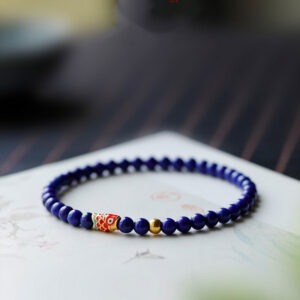 Lapis lazuli bracelet, goldfish bead bracelet