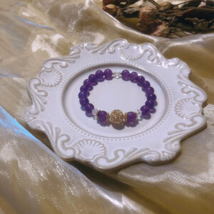 Nine-Purple Flame Amethyst Bracelet, Dragon Year Crystal Bracelet