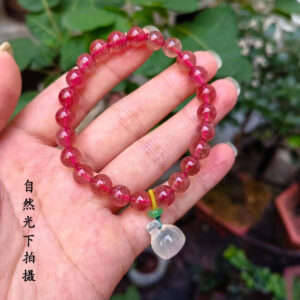 DIY Handmade Beaded Bracelet Set with Red Agate and White Chalcedony Crystal - Lotus Beauty