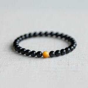 Korean style women's natural colored obsidian bracelet