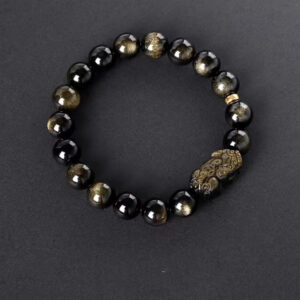 Natural obsidian bracelet