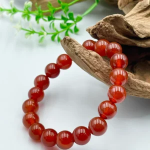 Natural Red Carnelian Round Beads Bracelet stretching Bracelet